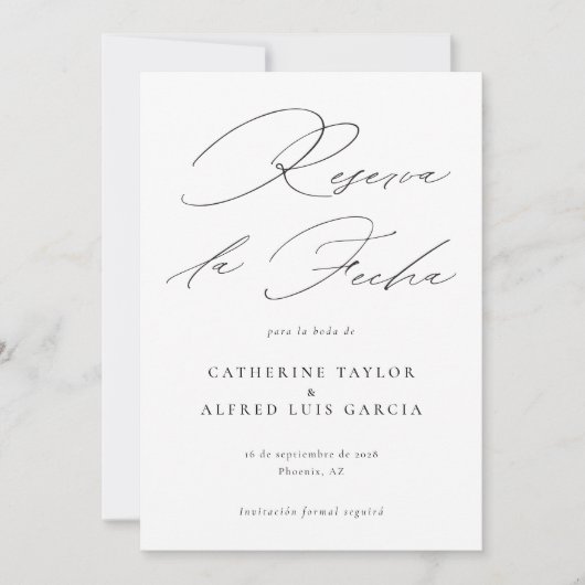 Reserva La Fecha Spanish Language Foto Wedding Save The Date (Vorderseite)