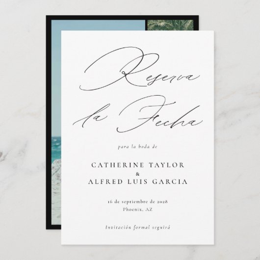 Reserva La Fecha Spanish Language Foto Wedding Save The Date (Vorne/Hinten)
