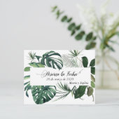 Reserva La Fecha Tropical Save the Date Ankündigungspostkarte (Stehend Vorderseite)
