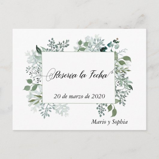 Reserva La Fecha Verlasst Save the Date Ankündigungspostkarte (Vorderseite)