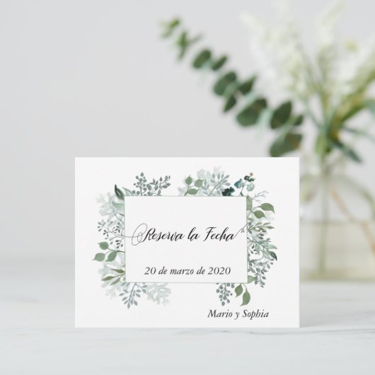 Reserva La Fecha Verlasst Save the Date Ankündigungspostkarte (Stehend Vorderseite)