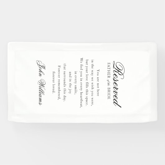 Reserved - Father of the Bride - Memorial Wedding Banner (Horizontal)