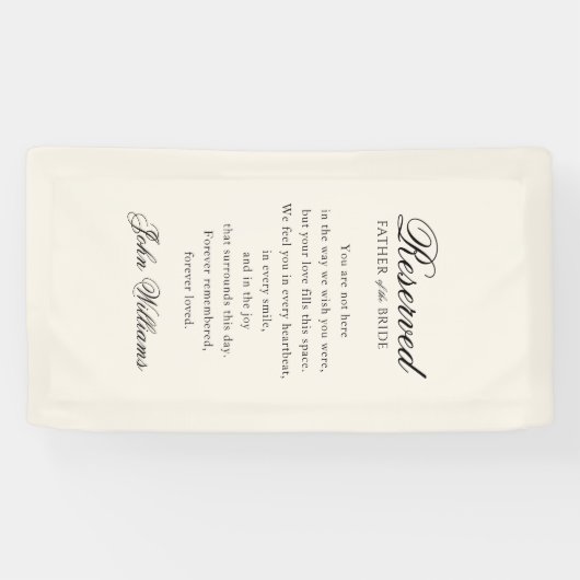 Reserved - Father of the Bride - Memorial Wedding Banner (Horizontal)