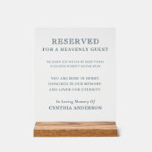 Reserved For Heavenly Guest Memorial Slate Blue Acrylschild (Vorderseite)
