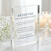 Reserved for Heavenly Guest Wedding Memorial Fotoblock