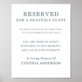 Reserved for Heavenly Guest Wedding Memorial Sign Poster (Vorne)