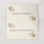 Reserved for Officiant Flourish Funeral  Platzkarte (Außenseite Aufgefaltet)