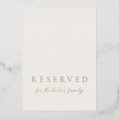 Reserved for the Bride’s Family Wedding Table Sign Folieneinladung (Vorderseite)