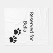 Reserved for the Dog Custom Name Pillow Fleecedecke (Vorderseite (Horizontal))