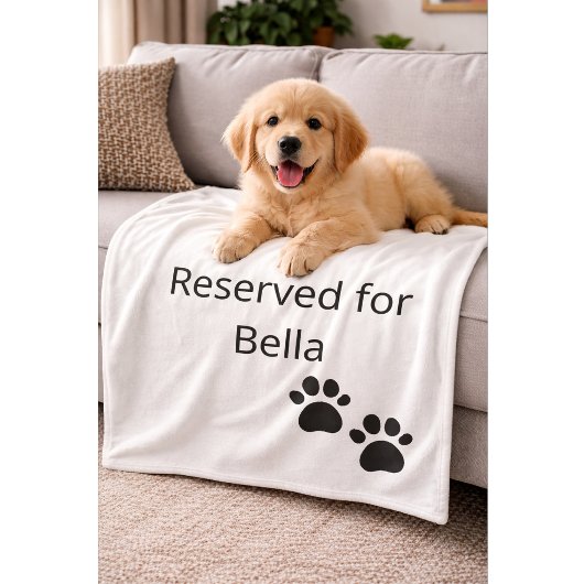 Reserved for the Dog Custom Name Pillow Fleecedecke