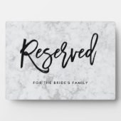 Reserved Handwritten | Script on Silver Marble Fotoplatte (Vorderseite)