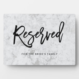 Reserved Handwritten   Script on Silver Marble Fotoplatte