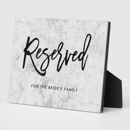 Reserved Handwritten | Script on Silver Marble Fotoplatte (Seite)