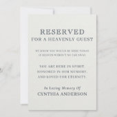 Reserved Heavenly Guest Wedding Ceremony Seat Sign (Vorderseite)