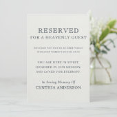 Reserved Heavenly Guest Wedding Ceremony Seat Sign (Stehend Vorderseite)