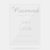 Reserved in Memorial - Wedding Seat Sign Acrylschild (Vorderseite)