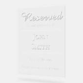 Reserved in Memorial - Wedding Seat Sign Acrylschild (Winkel)