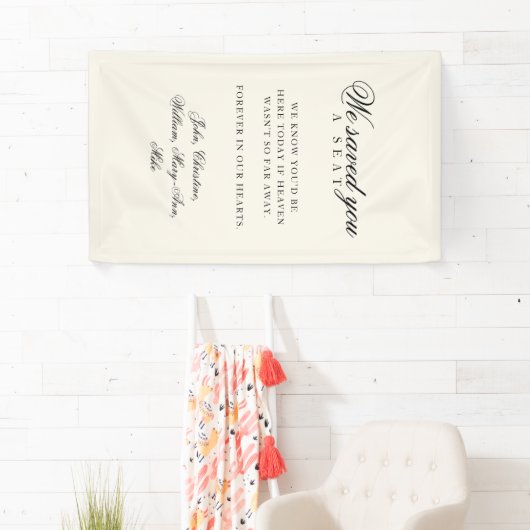 Reserved Seat - Classic Wedding Memorial Beige Banner (Insitu)