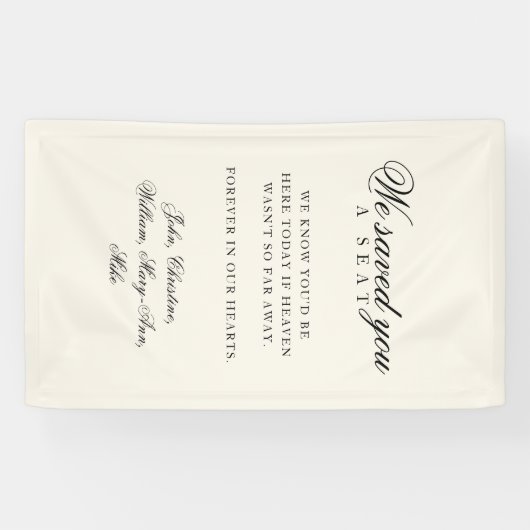 Reserved Seat - Classic Wedding Memorial Beige Banner (Horizontal)