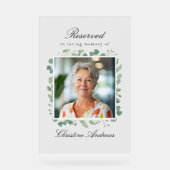 Reserved Seat - Eucalyptus Memorial Wedding Photo Acrylschild (Vorderseite)