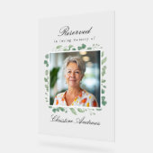 Reserved Seat - Eucalyptus Memorial Wedding Photo Acrylschild (Winkel)