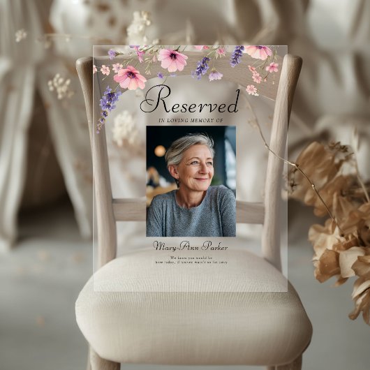 Reserved Seat - Photo Memorial Wedding  Acrylschild