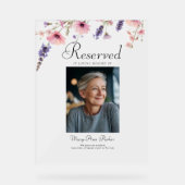 Reserved Seat - Photo Memorial Wedding  Acrylschild (Vorderseite)