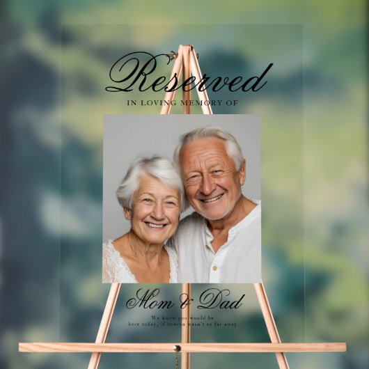 Reserved Seat - Photo Memorial Wedding Photo Acrylschild (Neutral)