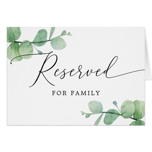 Reserved Sign | Elegant Eucalyptus Garden Wedding (Vorderseite (Horizontal))