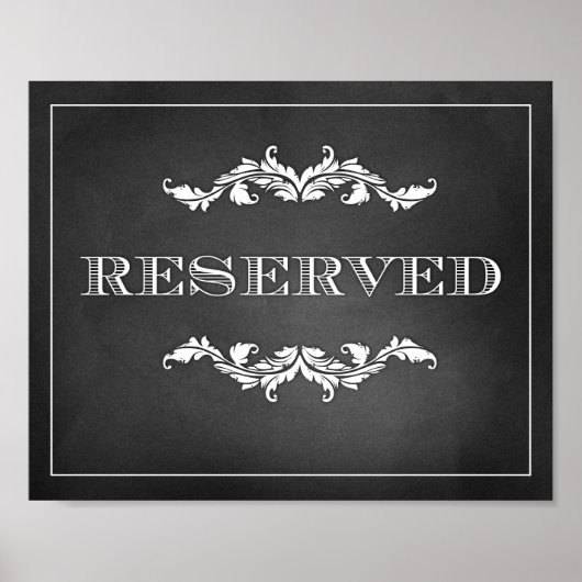 Reserved Sign Wedding or Party 8x10 Poster (Vorne)