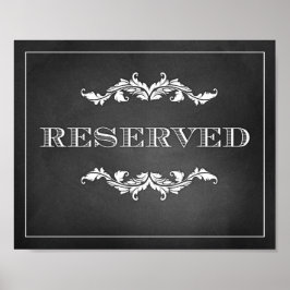 Reserved Sign Wedding or Party 8x10 Poster
