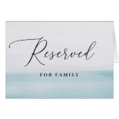 Reserved | Watercolor Blue Wedding Seating Sign (Vorderseite (Horizontal))