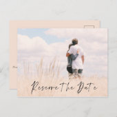 Reservieren Sie das Datum der Hochzeitsankündigung Postkarte (Vorne/Hinten)