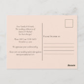 Reservieren Sie das Datum der Hochzeitsankündigung Postkarte (Rückseite)