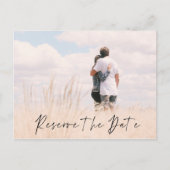 Reservieren Sie das Datum der Hochzeitsankündigung Postkarte (Vorderseite)