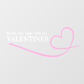 Reservieren Sie Ihre Tischvalentinen mit eigenem T Fensteraufkleber (Blatt)