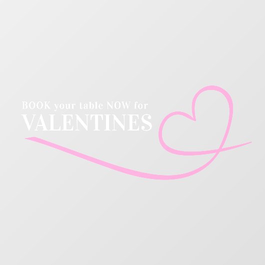 Reservieren Sie Ihre Tischvalentinen mit eigenem T Fensteraufkleber (Blatt)