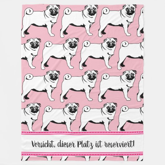 Reservierfür Herr Mops Fleecedecke (Vorderseite)