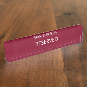 Reserviert, anpassen, Namenstext ändern burgundy ä Namensplakette