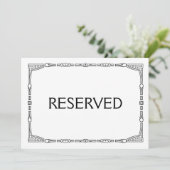 "Reserviert" Art Deco Art Wedding Sign Einladung (Stehend Vorderseite)