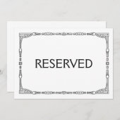 "Reserviert" Art Deco Art Wedding Sign Einladung (Vorne/Hinten)