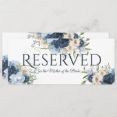 Reserviert Blue Floral Einladung (Vorne/Hinten)