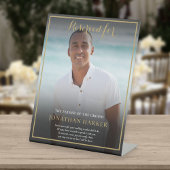 Reserviert einen Sitzvater der Groom Foto Hochzeit Sockelschild