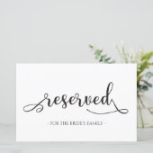Reserviert für Black Simple Wedding Sign (Stehend Vorderseite)