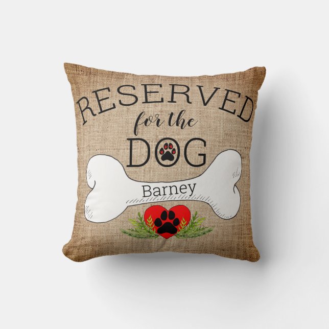Reserviert für das Dog Quote Throw Kissen (Vorderseite)