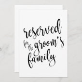 Reserviert für das erschwingliche Zeichen der Fami Einladung (Vorne/Hinten)