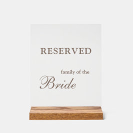 Reserviert für das Familienschild Acrylschild