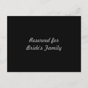 Reserviert für die Familie der Braut Postkarte