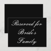 Reserviert für die Familie der Braut Postkarte (Vorne/Hinten)
