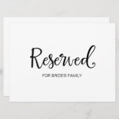 "Reserviert für Familie" Rustikales Hochzeitssymbo (Vorne/Hinten)